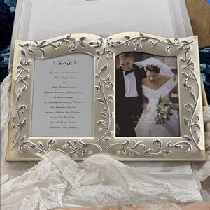 Lenox Ivory and Silver Double Photo Frame New in box